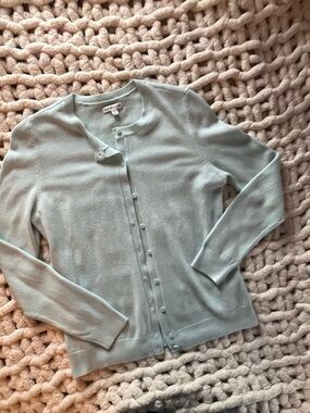 croft & barrow Light Mint/teal Button-Front Crewneck Cardigan